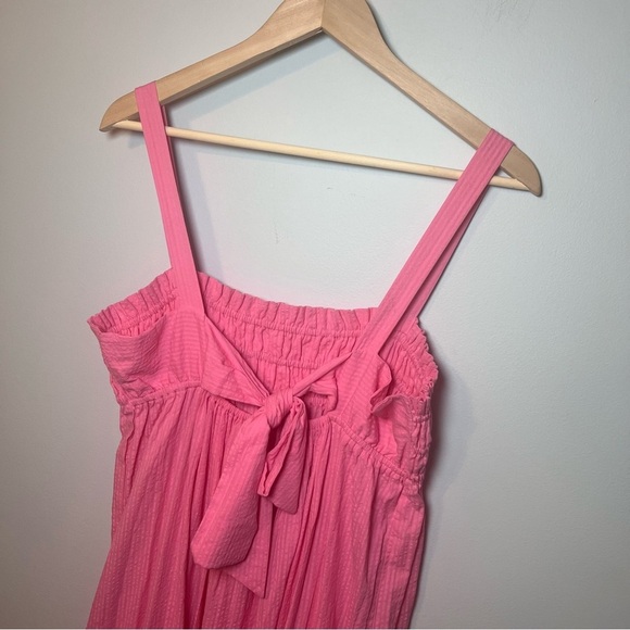 River Island Resort Maxi Dress Women’s L Tied Back Smocked - Vacation Summer - Picture 5 of 9